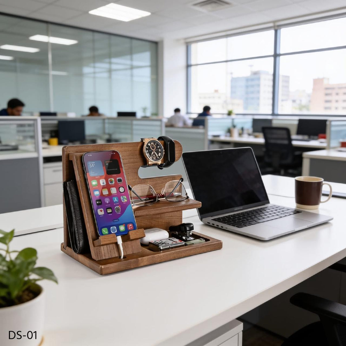 Wooden Desk Organizer Docking Station DS-01